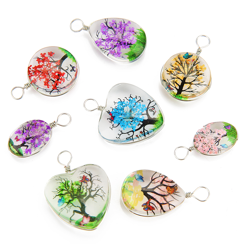 Jewelry Making For Beginners - 5 uds árbol colorido cristal pendiente